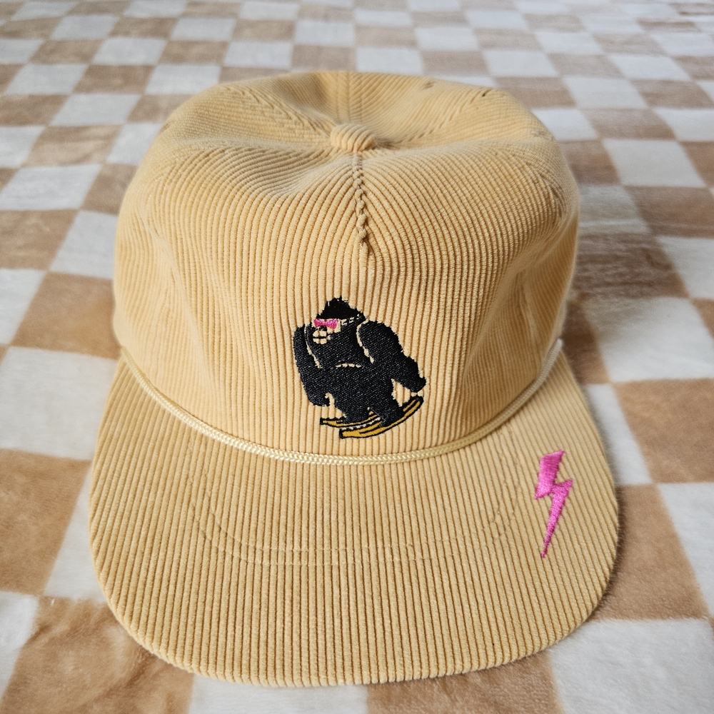 Tan Corduroy Cap with Gorilla Patch